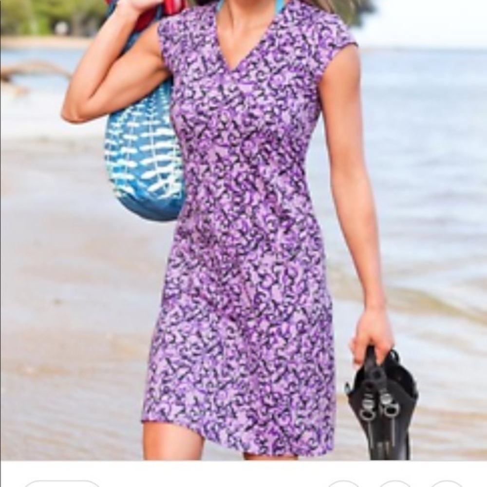 Athleta Purple Nectar Faux Wrap Dress
